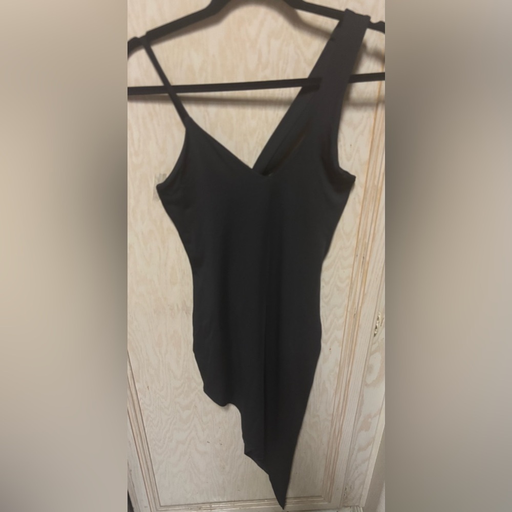 HalfHeart Woman’s Black Dress Asymmetrical Sz M Bodycon Goth Party Fitted